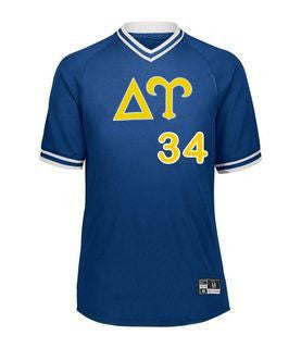 Delta Upsilon Retro V Neck Baseball Jersey Delta Upsilon Retro V-Neck Baseball Jersey