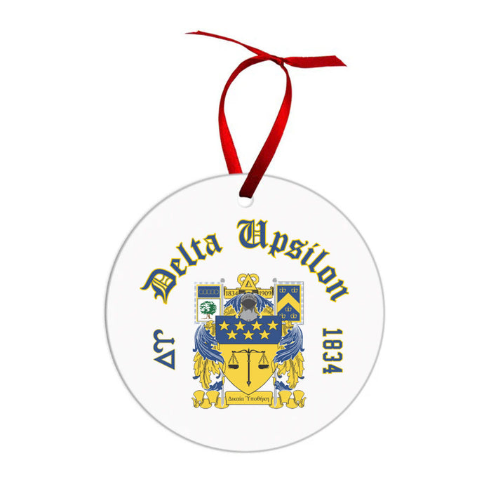 Delta Upsilon Crest & Year Circle Ornaments Delta Upsilon Crest & Year Circle Ornaments