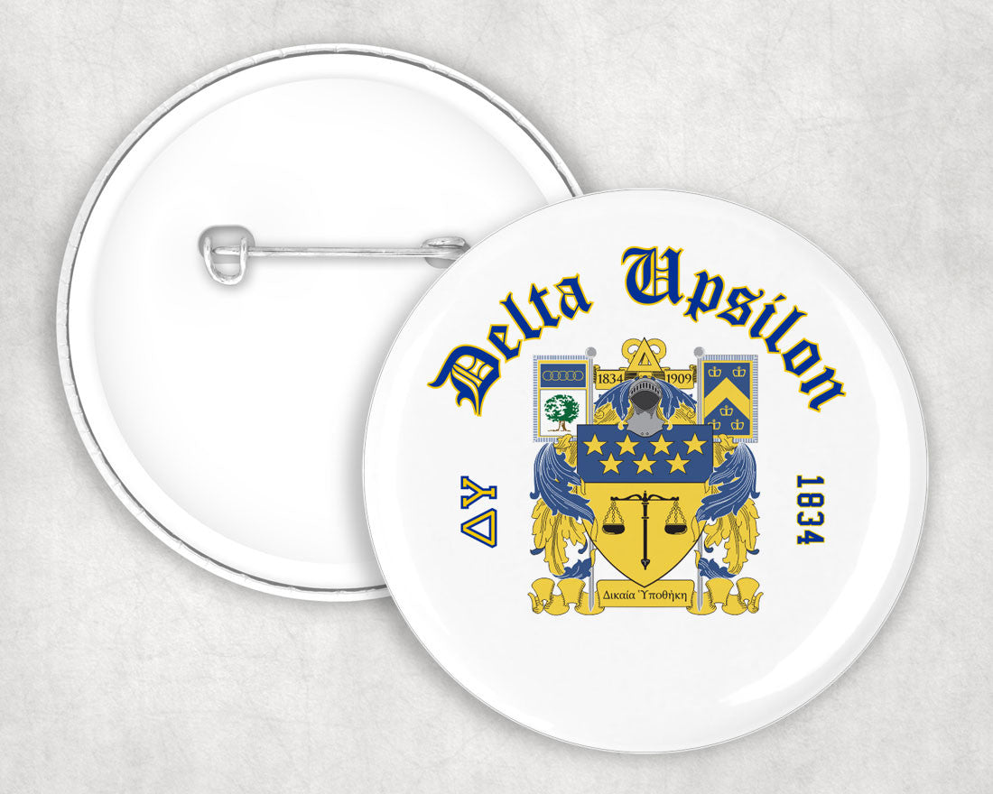 Delta Upsilon Classic Crest Button Delta Upsilon Classic Crest Button