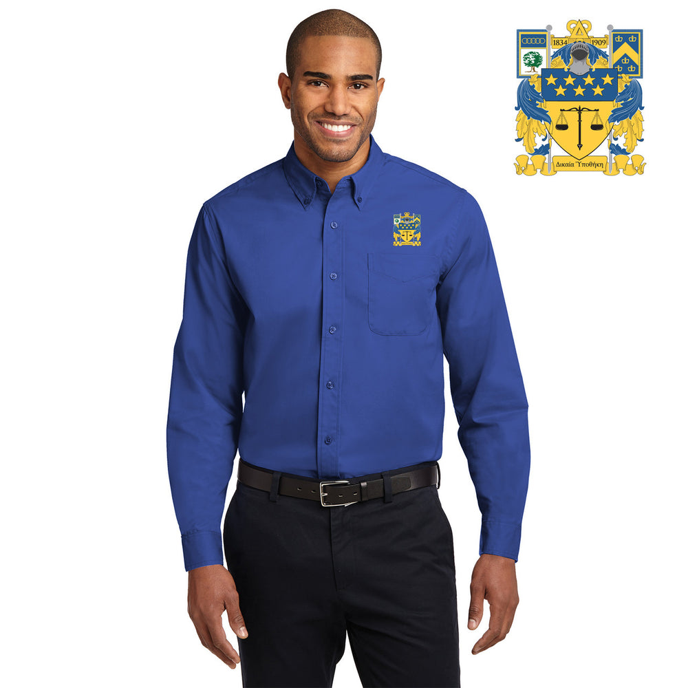 Discount Delta Upsilon Long Sleeve Oxford DISCOUNT-Delta Upsilon Long Sleeve Oxford