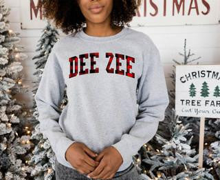 Clothing Delta Zeta Christmas Plaid Nickname Crewnecks