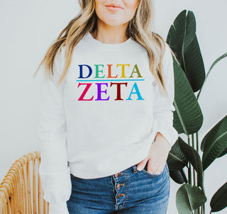Clothing Delta Zeta Colors Upon Colors Crewneck Sweatshirt