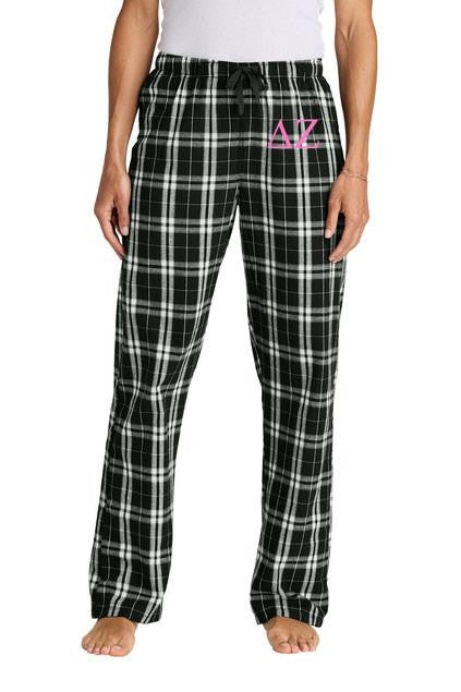Delta Zeta Delta Zeta Flannel Lettered Plaid PJ's