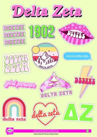 Delta Zeta Girl Power Stickers
