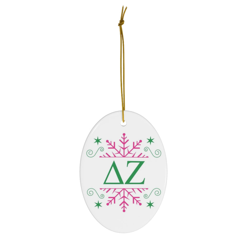 Delta Zeta Holiday Color Snowflake Christmas Ornaments Delta Zeta Holiday Color Snowflake Christmas Ornaments