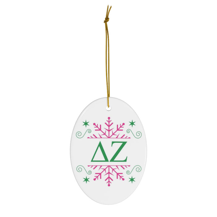 Delta Zeta Holiday Color Snowflake Christmas Ornaments Delta Zeta Holiday Color Snowflake Christmas Ornaments