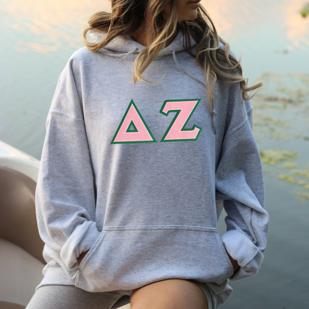 Delta Zeta Lettered Hoodie Delta Zeta Lettered Hoodie