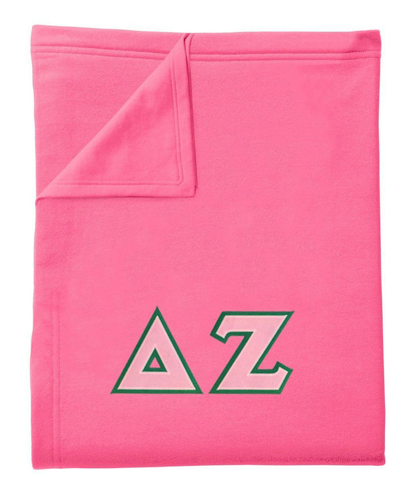 Discount Delta Zeta Lettered Twill Sweatshirt Blanket DISCOUNT-Delta Zeta Lettered Twill Sweatshirt Blanket