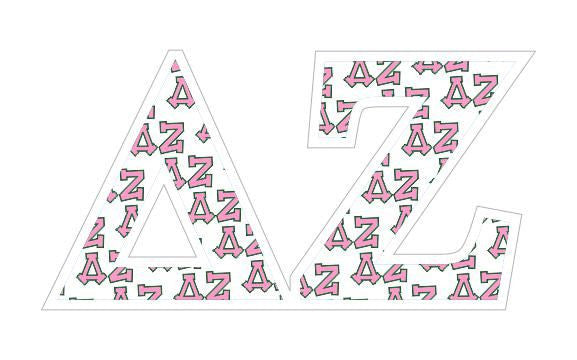 Delta Zeta Mascot Greek Letter Sticker 2.5" Tall Delta Zeta Mascot Greek Letter Sticker - 2.5
