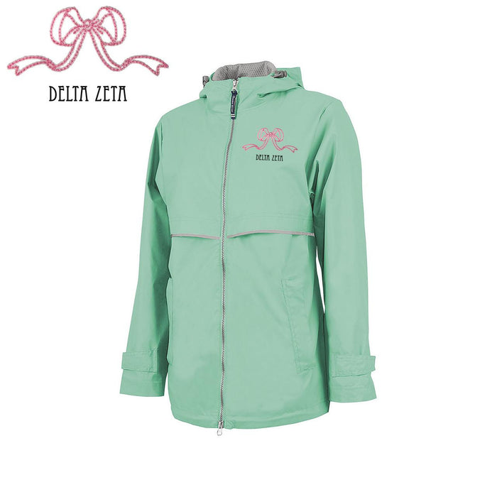 Delta Zeta New Englander Bows Rain Jacket Delta Zeta New Englander Bows Rain Jacket