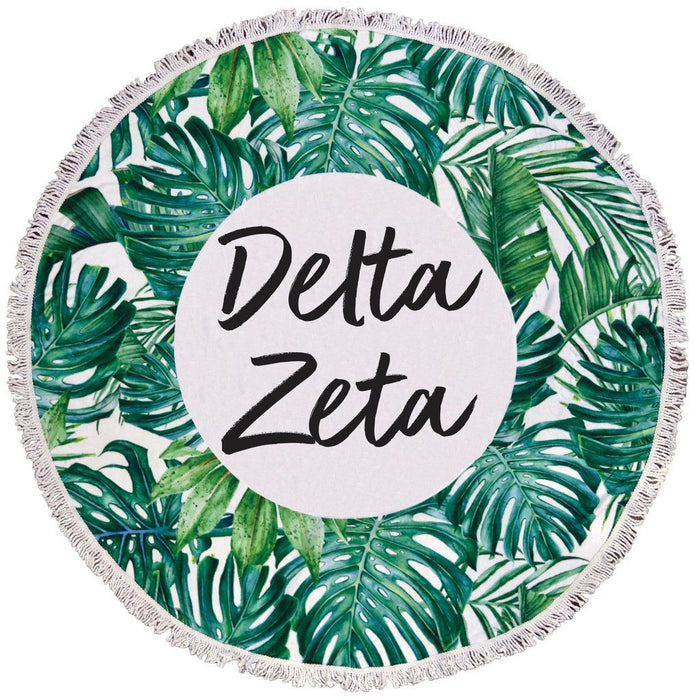 Delta Zeta Palm Leaf Fringe Towel Blanket Delta Zeta Palm Leaf Fringe Towel Blanket