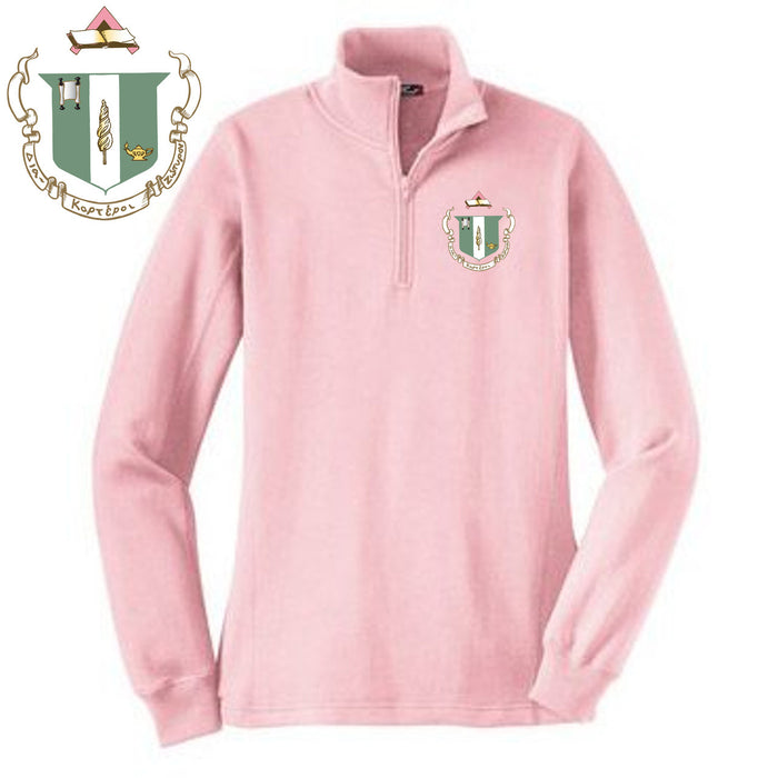 Discount Delta Zeta Emblem 1/4 Zip Pullover DISCOUNT-Delta Zeta Emblem 1/4 Zip Pullover