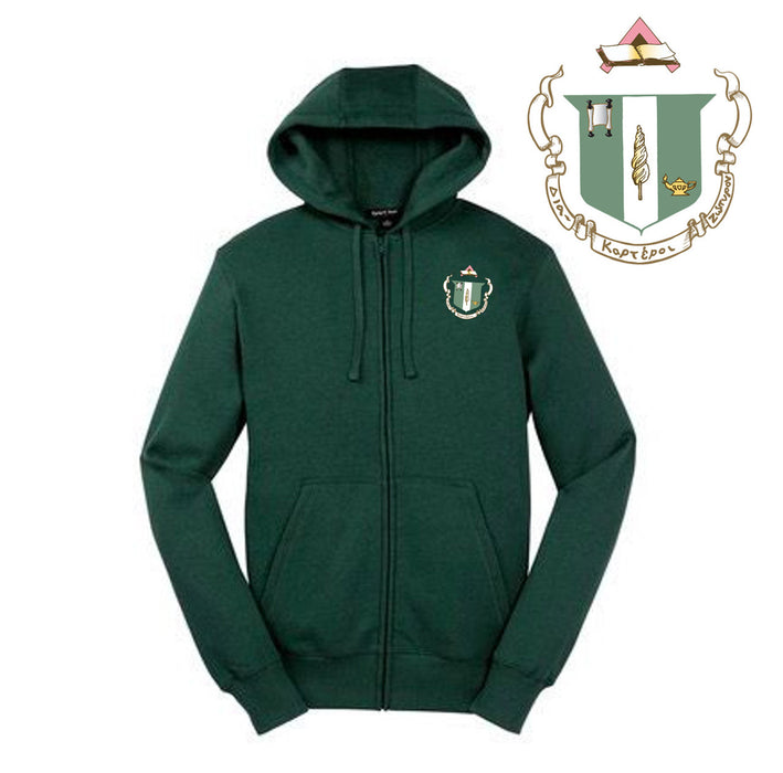 Discount Delta Zeta Emblem Full Zippered Hoodie DISCOUNT-Delta Zeta Emblem Full Zippered Hoodie