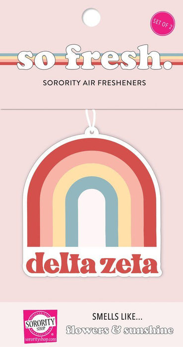 Delta Zeta Rainbow Retro Air Freshener Flowers & Sunshine Scent Delta Zeta Rainbow Retro Air Freshener - Flowers & Sunshine Scent
