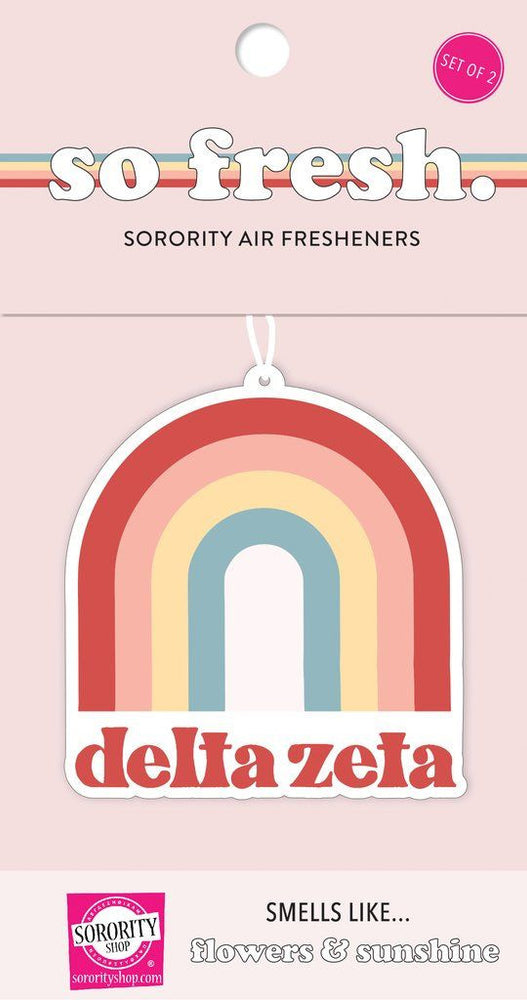 Delta Zeta Rainbow Retro Air Freshener Flowers & Sunshine Scent Delta Zeta Rainbow Retro Air Freshener - Flowers & Sunshine Scent