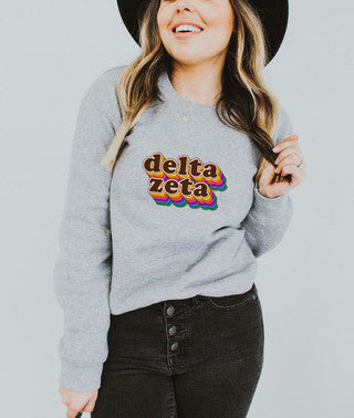 Delta Zeta Retro Maya Crewneck Sweatshirts Delta Zeta Retro Maya Crewneck Sweatshirts