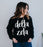 Delta Zeta Script Crew Sweatshirt Delta Zeta Script Crew Sweatshirt