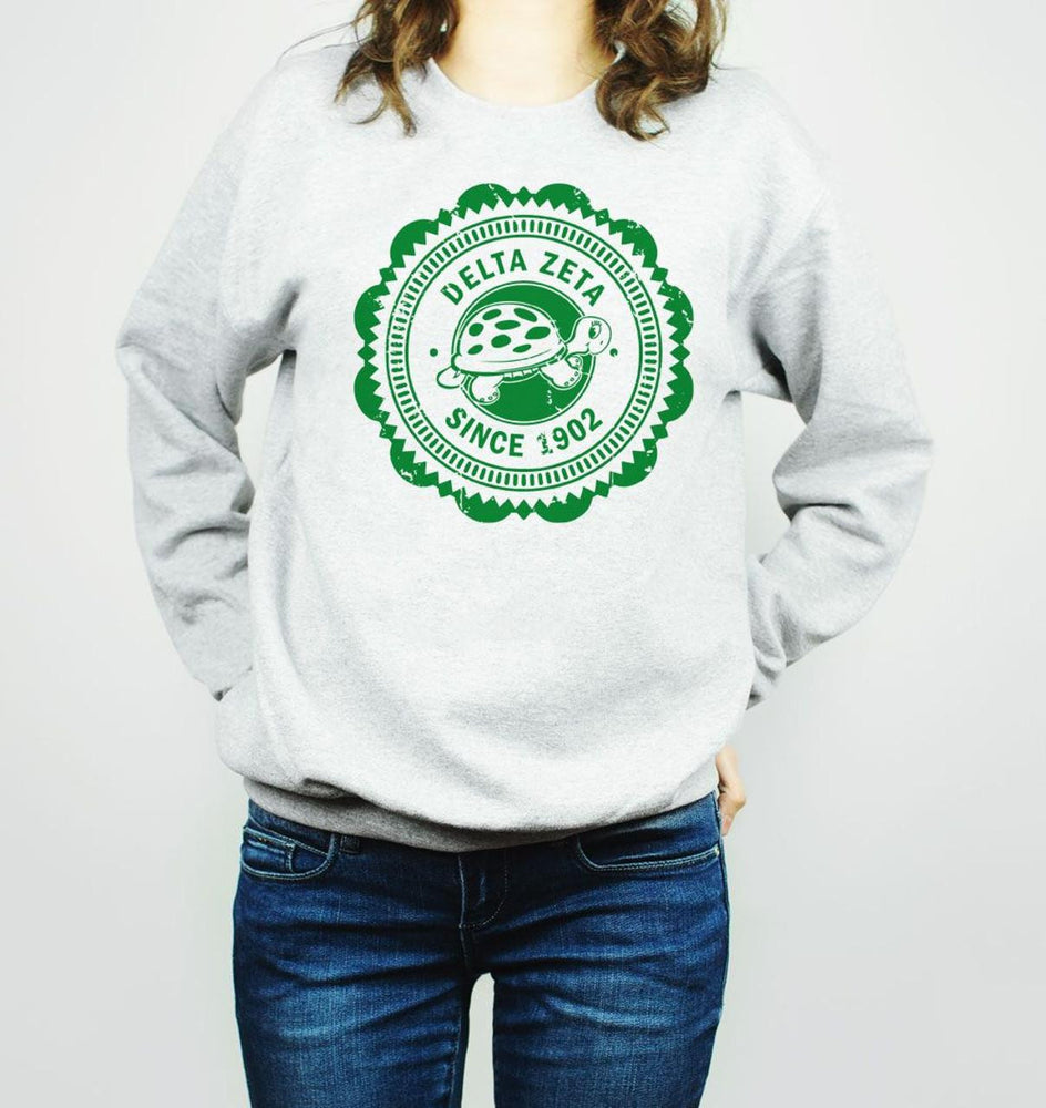 Printify Delta Zeta Seal Crewneck Sweatshirts Delta Zeta Seal Crewneck Sweatshirts