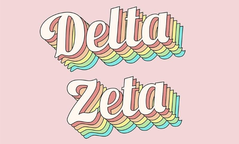 Delta Zeta Sorority Retro Flag Delta Zeta Sorority Retro Flag