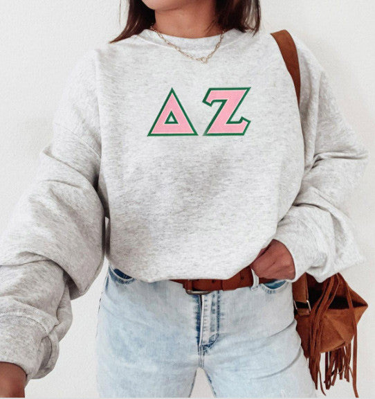 Delta Zeta 2 Day Ship Twill Crewneck Sweatshirt Delta Zeta - 2 Day Ship Twill Crewneck Sweatshirt