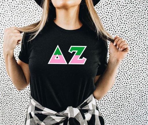 Clothing Delta Zeta Two Toned Greek Lettered T-shirts