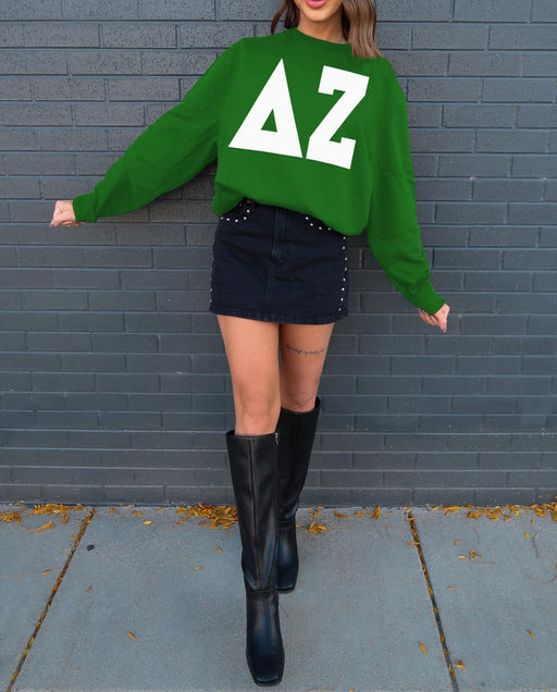 Clothing Delta Zeta Giant Greek Letter Crewneck