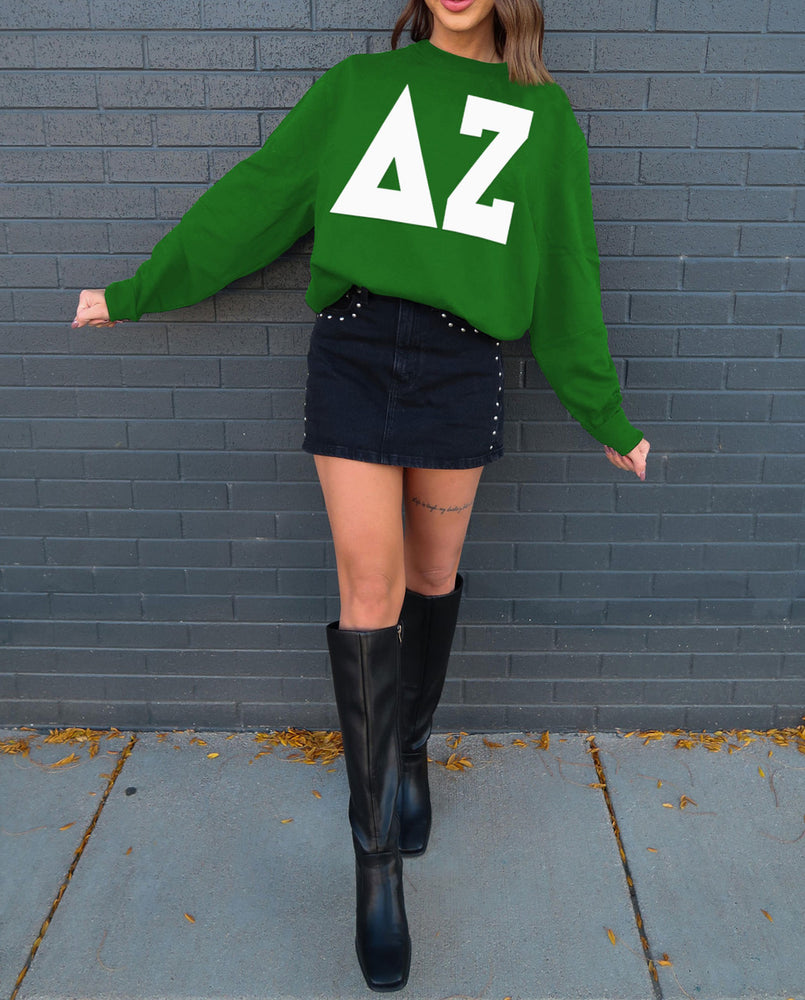 Delta Zeta Giant Greek Letter Crewneck Delta Zeta Giant Greek Letter Crewneck