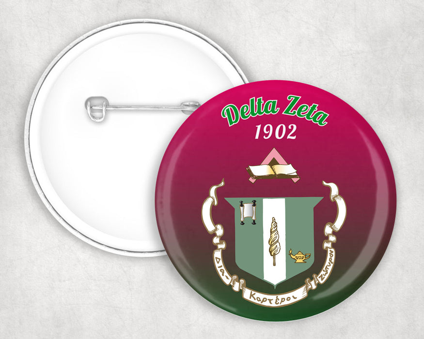 Delta Zeta Classic Crest Pin Buttons Delta Zeta Classic Crest Pin Buttons