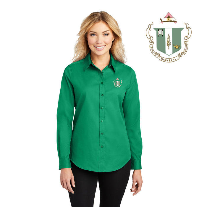 Discount Delta Zeta Long Sleeve Oxford DISCOUNT-Delta Zeta Long Sleeve Oxford