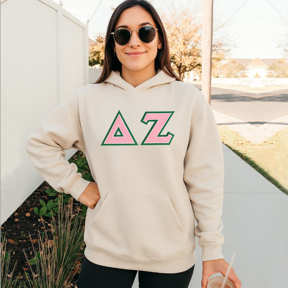 Delta Zeta 2 Day Ship Twill Hooded Sweatshirt Delta Zeta - 2 Day Ship Twill Hooded Sweatshirt