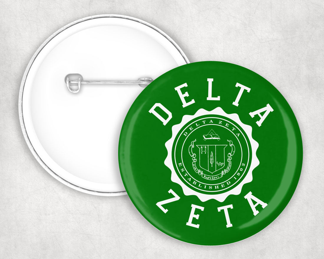 Delta Zeta Seal Crest Pin Buttons Delta Zeta Seal Crest Pin Buttons