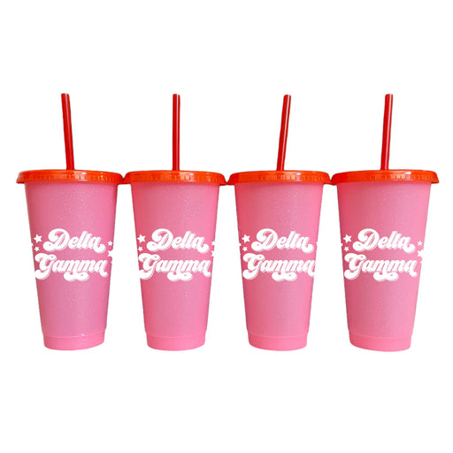 Delta Gamma Delta Gamma Glitter Color Changing Cup 4-Pack