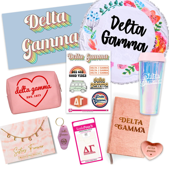 Delta Gamma Celebrate Sisterhood Sorority Gift Box 10 Items! Delta Gamma Celebrate Sisterhood Sorority Gift Box - 10 Items!