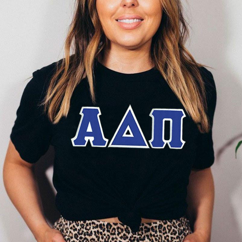 Discount Alpha Delta Pi Lettered Tee Best Value DISCOUNT Alpha Delta Pi Lettered Tee - Best Value