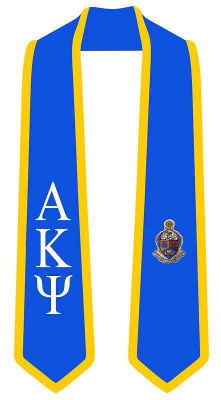 Discount Alpha Kappa Psi Greek 2 Tone Lettered Graduation Sash Stole DISCOUNT-Alpha Kappa Psi Greek 2 Tone Lettered Graduation Sash Stole