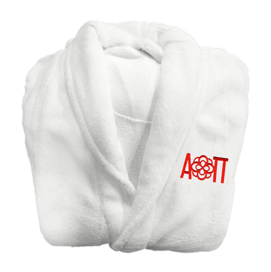 Discount Alpha Omicron Pi Infinity Rose Bathrobe DISCOUNT-Alpha Omicron Pi Infinity Rose Bathrobe