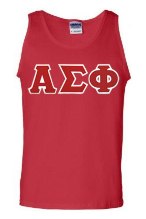 Discount Alpha Sigma Phi Lettered Tank Top DISCOUNT- Alpha Sigma Phi Lettered Tank Top