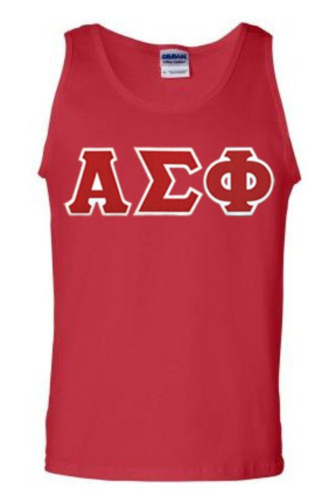 Discount Alpha Sigma Phi Lettered Tank Top DISCOUNT- Alpha Sigma Phi Lettered Tank Top