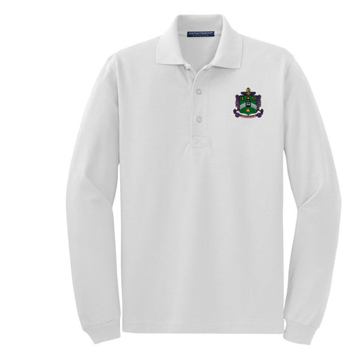 Delta Sigma Phi DISCOUNT-Delta Sigma Phi Emblem Long Sleeve Polo