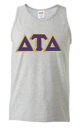 Discount Delta Tau Delta Lettered Tank Top DISCOUNT- Delta Tau Delta Lettered Tank Top