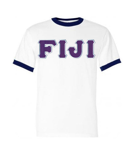 Discount Fiji Fraternity Lettered Ringer Shirt DISCOUNT- FIJI Fraternity Lettered Ringer Shirt