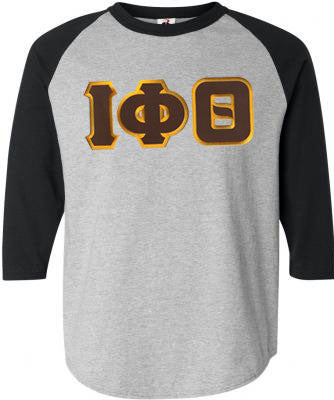Discount Iota Phi Theta Lettered Raglan T Shirt DISCOUNT- Iota Phi Theta Lettered Raglan T-Shirt