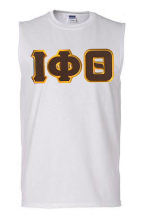 Discount Iota Phi Theta Lettered Sleeveless Tee DISCOUNT- Iota Phi Theta Lettered Sleeveless Tee