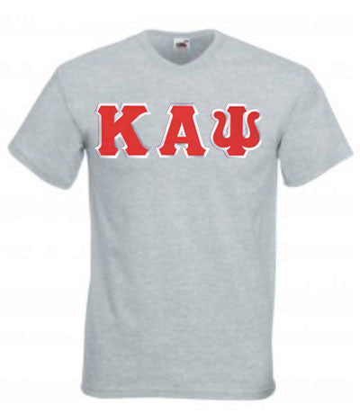Discount Kappa Alpha Psi Lettered V Neck T Shirt DISCOUNT- Kappa Alpha Psi Lettered V-Neck T-Shirt