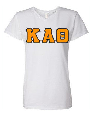 Kappa Alpha Theta DISCOUNT-Kappa Alpha Theta Lettered V-Neck Tee