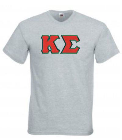 Discount Kappa Sigma Lettered V Neck T Shirt DISCOUNT- Kappa Sigma Lettered V-Neck T-Shirt