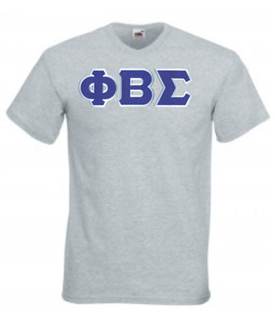 Phi Beta Sigma DISCOUNT- Phi Beta Sigma Lettered V-Neck T-Shirt