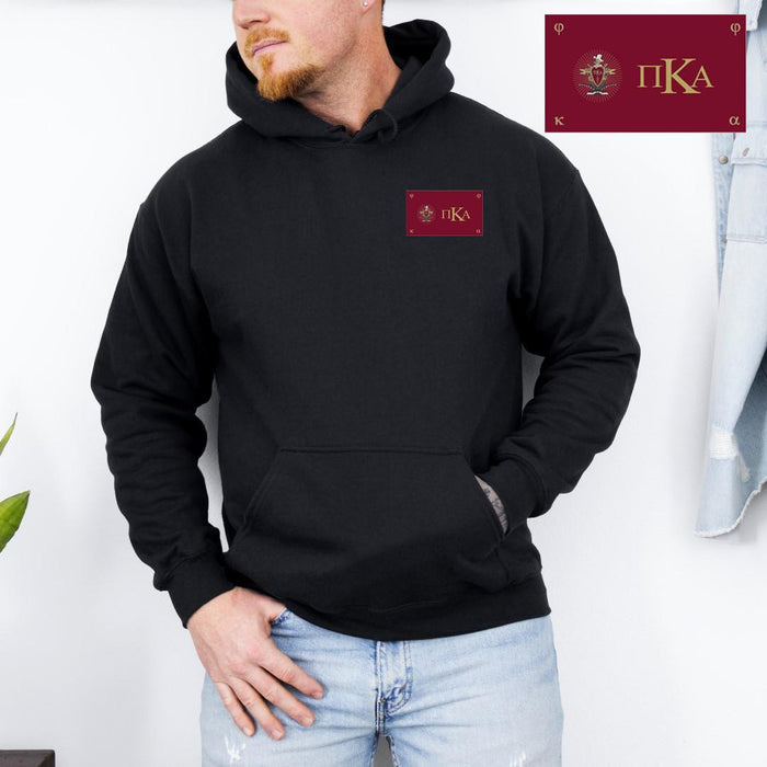 Discount Pi Kappa Alpha Flag Emblem Hooded Sweatshirt DISCOUNT-Pi Kappa Alpha Flag Emblem Hooded Sweatshirt
