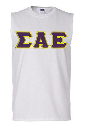 Sigma Alpha Epsilon DISCOUNT- Sigma Alpha Epsilon Lettered Sleeveless Tee