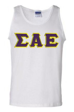 Sigma Alpha Epsilon DISCOUNT- Sigma Alpha Epsilon Lettered Tank Top